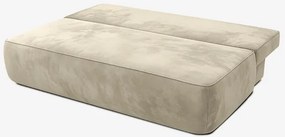 Sofa z Funkcją Spania ARVETO Kremowa Welurowa Nowoczesna