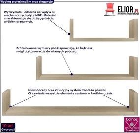 Zestaw modułowych półek ściennych dąb sonoma - Baffic 3X