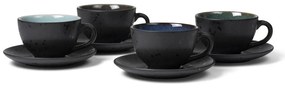 Czarne kamionkowe filiżanki zestaw 4 szt. 240 ml Black/Mix – Bitz