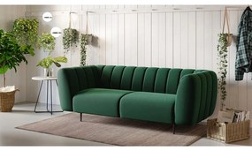 Ciemnozielona sofa Ghado Shel, 210 cm