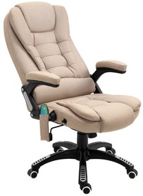 Vinsetto Ergonomiczny fotel biurowy z funkcją masażu i ogrzewania, regulowany, 67 x 74 x 107–116 cm, Brązowy