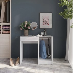 Stół do toalety biały/biały wysoki połysk 89.8x50.1x76 sherry