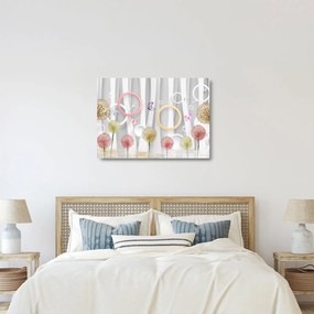 Abstrakcyjny obraz z dmuchawcami (70x50 cm)