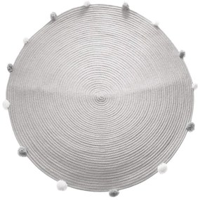 Dywan do pokoju dziecięcego z pomponami, Ø 90 cm