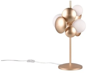 Lampa stołowa w biało-złotym kolorze ze szklanym kloszem (wys. 50 cm) Bubble – Trio Select