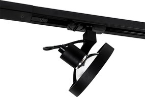System szynowy z 5 reflektorami czarny 1-fazowy - Go