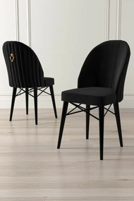 Zestaw krzeseł do jadalni Ritim Black, 6 szt.