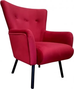 Fotel TULIP tkanina Welur noga metalowa Uszak luksusowy komfort salonu : Kolor nogi - Czarna, Kolor tkaniny - VELVET - MG31