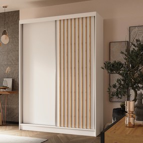 Szafa Przesuwna LAMELLO 150 cm Szafa Dwudrzwiowa Biała