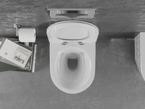 Mexen Lena miska wc Rimless z deską wolnoopadającą slim, duroplast, biała/czarna wzór - 30224095