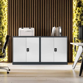 Szafka na akta osobowe BEATA, 900 x 930 x 400 mm, antracytowo-biała