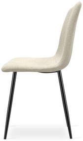 Zestaw jadalniany 1 + 4, stół CITY 110x75 cm dąb artisan + kremowe krzesło jadalniane RIFT z czarnymi nogami