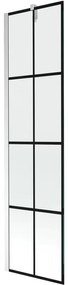 Mexen Next parawan nawannowy 1-skrzydłowy 50 x 150 cm, czarna kratka, chrom - 895-050-000-00-77-01