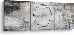 Obraz - Abstrakcyjne teksturowane płótno (z zegarem) (90x30 cm)