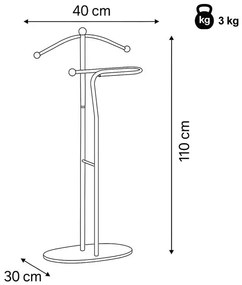 Wieszak cichy sługa, chrom/orzech