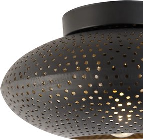 Orientalna lampa sufitowa czarna ze złotem 25 cm - Radiance