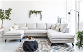 Jasnobeżowa rozkładana sofa w kształcie litery "U" Miuform Charming Charlie, prawostronna