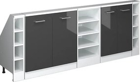 Szafka kuchenna na dach skośny antracyt wysoki połysk 210x46x81.6 r-line