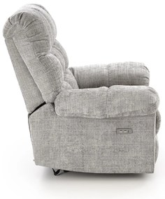 Fotel wypoczynkowy elektrycznie rozkładany popielaty AMORE