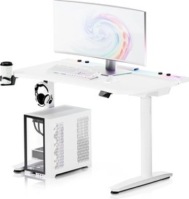 Biurko gamingowe elektryczne RGB Diablo X-Forge, 120x70 cm, białe