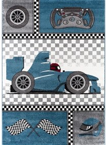 Dywan dziecięcy Kids Wyścigi niebieski 160 cm x 230 cm