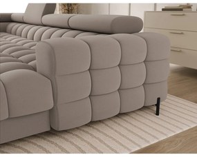 Jasnobrązowy aksamitny rozkładany narożnik (lewostronny/w kształcie litery U) Feraria – ELTAP