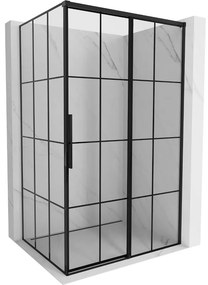 Mexen Rox kabina prysznicowa rozsuwana prawa 155 x 70 cm, czarna kratka, czarna -  8C2-155-070-70-77-P