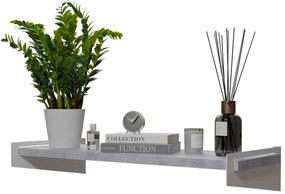 Wisząca półka na książki biały + beton - Mizu 3X