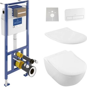 WC wiszące + deska sedesowa SUBWAY + przycisk spłukiwania + moduł podtynkowy + podkładka montażowa