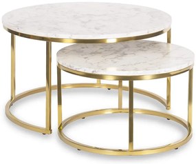 Zestaw 2 okrągłych stolików kawowych glamour D4-M94