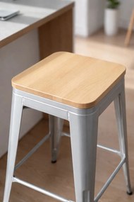 Stoek Torix niski z naturalnego drewna