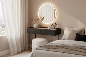 Toaletka Desin 100 cm z szufladami i metalowymi nogami - czarny mat / dąb nagano