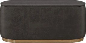 Szary owalny puf ze schowkiem Dancan SCARLETT/110 cm