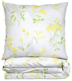 Pościel bawełniana Premium Bielbaw 160x200 Bratki żółta GRENO