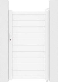 Furtka skrzydłowa aluminiowa pełna dł.103 x wys.180 cm biała - NAZARIO