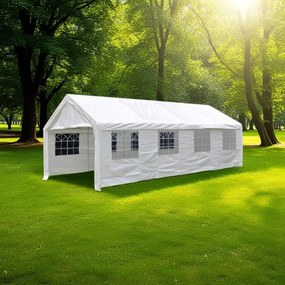 Duży namiot ogrodowy 32 m² – stalowe rurki, plandeka PE,4×8m