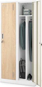 Szafa socjalna czterokomorowa Eco Design Kacper 80x50x180 cm biały/dąb sonoma