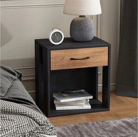 Stolik nocny antracyt/złoty dąb 39x28x41 virela