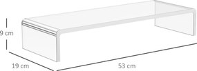 HOMCOM Podstawka pod monitor TV akrylowa przezroczysta elegancka 53x19x9cm | Aosom PL