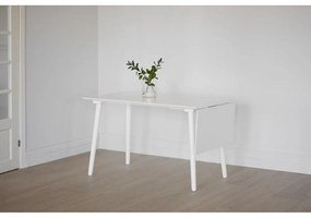 Biały stół z litego drewna dębowego Rowico Lotte Leaf, 120x80 cm