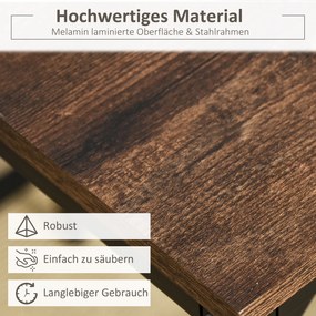 HOMCOM Stół barowy z hokerami zestaw 5 części rustykalny brąz czarny nowoczesny design | Aosom PL