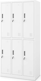 Szafa socjalna 6-skrytkowa Igor 90x45x185 cm, biała