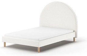 Białe tapicerowane łóżko ze stelażem 140x200 cm MOON – Vipack
