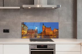 Panel Kuchenny Szklany Gdańska Starówka w Nocnej Odsłonie