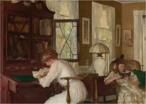 Obraz na szkle - Edmund Tarbell, Josephine and Mercie, reprodukcje (70x50 cm)