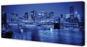 Obraz drukowany na płótnie Miejskie Pejzaże: Rzeka, Most, Wieżowce