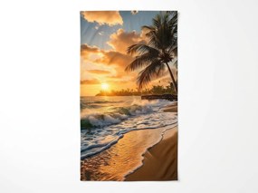 Szybkoschnący ręcznik plażowy SUNSETA kolorowy 70 x 140 cm, 100% mikrofibra