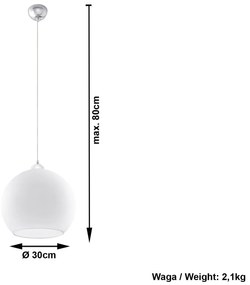 Okrągła szklana lampa wisząca LED E830-Bals Tilda 18X