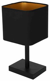 Lampka stołowa, czarna, kwadratowa NAPOLI BLACK/GOLD 1xE27