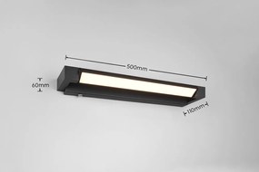 Kinkiet LED w kolorze matowej czerni Fabrizio – Trio